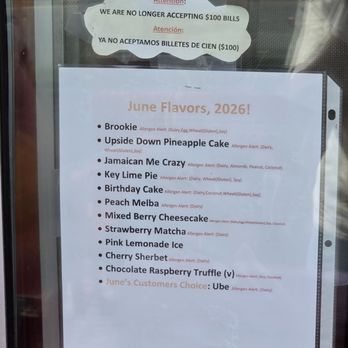 Bruster's Real Ice Cream - Allergen info in reference to the June flavors - June 2026 - Ice Cream & Frozen Yogurt Near Me - Gaithersburg, Maryland