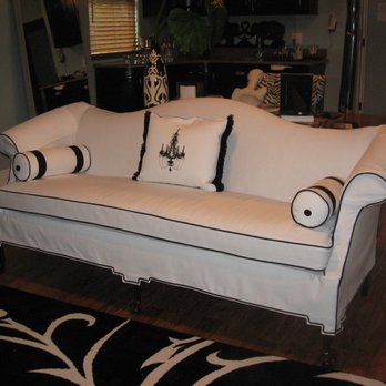 White Denim Slipcover For Camelback Sofa Yelp