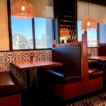 Plaza Azteca - a view of the city through the windows - Mexican Near Me - Virginia Beach, Virginia