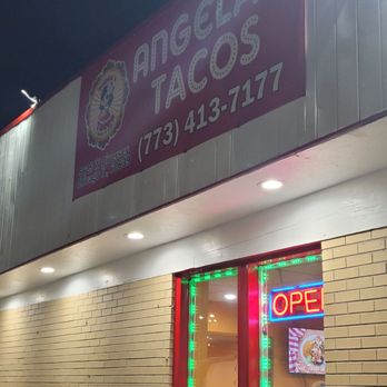 Angelas Tacos - The side of the entrance, very will lit. - Mexican Near Me - Chicago, Illinois
