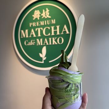 Premium Matcha Cafe Maiko - Matcha Ube Mix soft serve ice cream (cup) - Cafes Near Me - Frisco, Texas