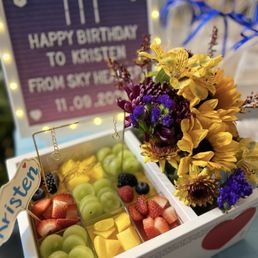 Dessert cups and photo board provided by Sky Head Spa