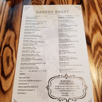 Sacred Beast - Menu - Bars Near Me - Cincinnati, Ohio Sacred Beast - Menu - Bars Near Me - Cincinnati, Ohio