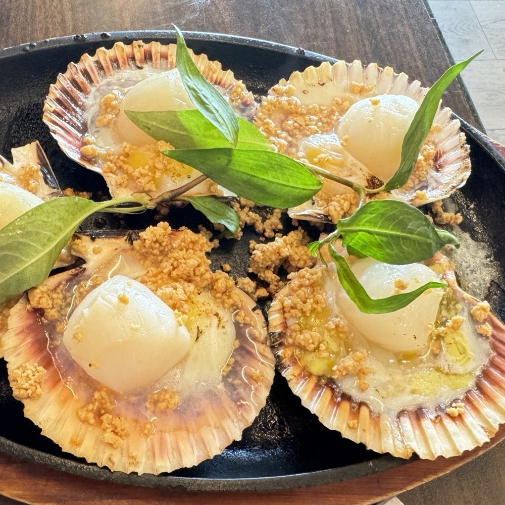 Bun & Oc Everett - Grilled scallops with quail eggs - Vietnamese Near Me - Everett, Washington