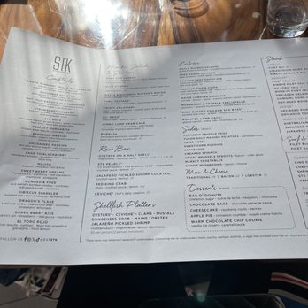 STK Steakhouse - Menu - Bars Near Me - Washington, DC, District of Columbia STK Steakhouse - Menu - Bars Near Me - Washington, DC, District of Columbia