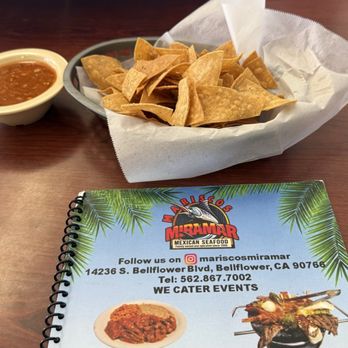 Marisco's Miramar - Chips and salsa - salsa was a bit too watery - Mexican Near Me - Bellflower, California Marisco's Miramar - Chips and salsa - salsa was a bit too watery - Mexican Near Me - Bellflower, California