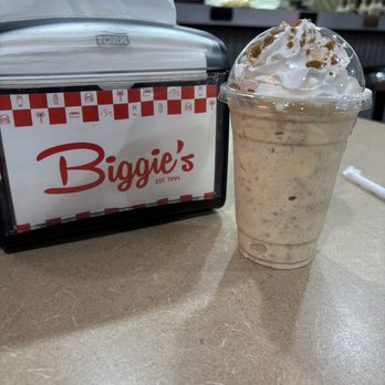 Biggie's Burgers - Carmel Cookie Shake $6.99 - Burgers Near Me - San Clemente, California Biggie's Burgers - Carmel Cookie Shake $6.99 - Burgers Near Me - San Clemente, California