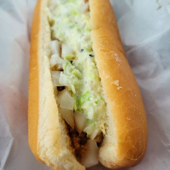 Chum's Hotdogs - a close up of a hot dog - Hot Dogs Near Me - Charleston, West Virginia Chum's Hotdogs - a close up of a hot dog - Hot Dogs Near Me - Charleston, West Virginia