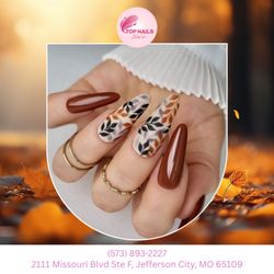 Top Nails - Weekend plans: Getting gorgeous autumn nails!  Make it happen by calling us today to reserve your appointment!