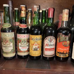 Rancho De Philo Winery - Collection of vintage bottles from the Cucamonga Valley wineries.