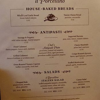 Il Porcellino - Menu - Italian Near Me - Chicago, Illinois