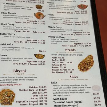 Indian-Nepali Kitchen - Menu update photo dates 6-8-2025. Pg. 4 of 7. - Indian Near Me - Seattle, Washington