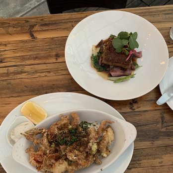 Amaya - Soft shell crab (left) and braised lamb (right) - International Near Me - Ciudad de México, DIF Amaya - Soft shell crab (left) and braised lamb (right) - International Near Me - Ciudad de México, DIF