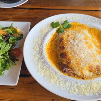 Barcelona Bistro Bar - Lasagna and side salad - Spanish Near Me - Louisville, Kentucky Barcelona Bistro Bar - Lasagna and side salad - Spanish Near Me - Louisville, Kentucky