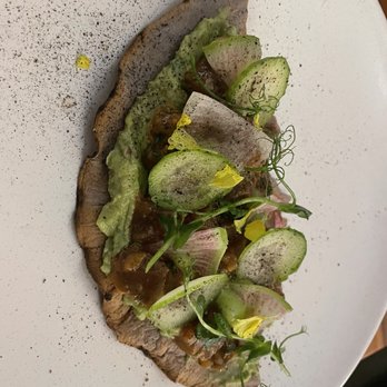 Viaje - Tostada de Atun--delightful combination of ahi, guacamole, cucumber and cilantro! - Mexican Near Me - Long Beach, California Viaje - Tostada de Atun--delightful combination of ahi, guacamole, cucumber and cilantro! - Mexican Near Me - Long Beach, California