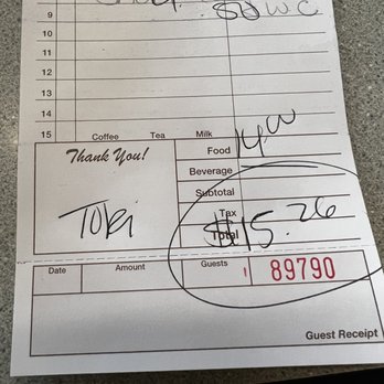 Creekside Restaurant - Receipt - Breakfast & Brunch Near Me - Lexington, South Carolina