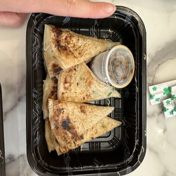 Kirazu Sushi - Their scallion pancake. A wedge about the size of my index finger. Not the crispy flaky scallion kind I was hoping for. - Japanese Near Me - Hicksville, New York Kirazu Sushi - Their scallion pancake. A wedge about the size of my index finger. Not the crispy flaky scallion kind I was hoping for. - Japanese Near Me - Hicksville, New York