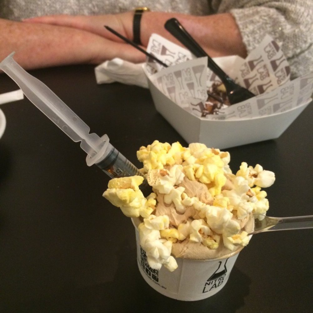 Nitro Lab - Salted Popcorn and caramel gelato. - Gelato Near Me - Melbourne, VIC Nitro Lab - Salted Popcorn and caramel gelato. - Gelato Near Me - Melbourne, VIC