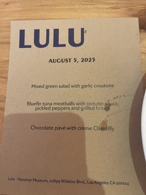 Menu photo 5 LULU Restaurant LA Los Angeles, CA