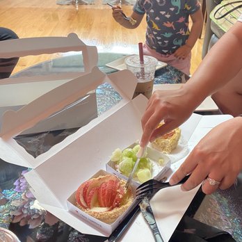 Cafe Terrace - peach , honeydew tarts, potato quiche, & cutie niece. - Cafes Near Me - Bayside, New York Cafe Terrace - peach , honeydew tarts, potato quiche, & cutie niece. - Cafes Near Me - Bayside, New York