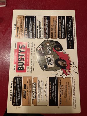 Menu photo 3 Busty's Austin, TX