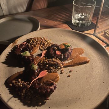 ARCA - Pulpo with lentil purée. Delicious - Cocktail Bars Near Me - Tulum, ROO ARCA - Pulpo with lentil purée. Delicious - Cocktail Bars Near Me - Tulum, ROO