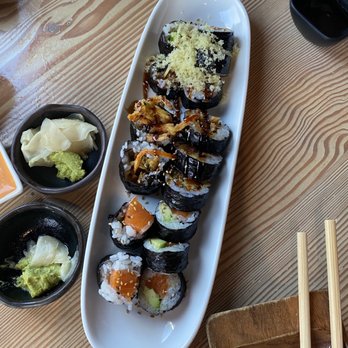 Tataki - Arctic Char And Avocado Roll Vegetable Tempura Roll - Sushi Bars Near Me - San Francisco, California Tataki - Arctic Char And Avocado Roll Vegetable Tempura Roll - Sushi Bars Near Me - San Francisco, California