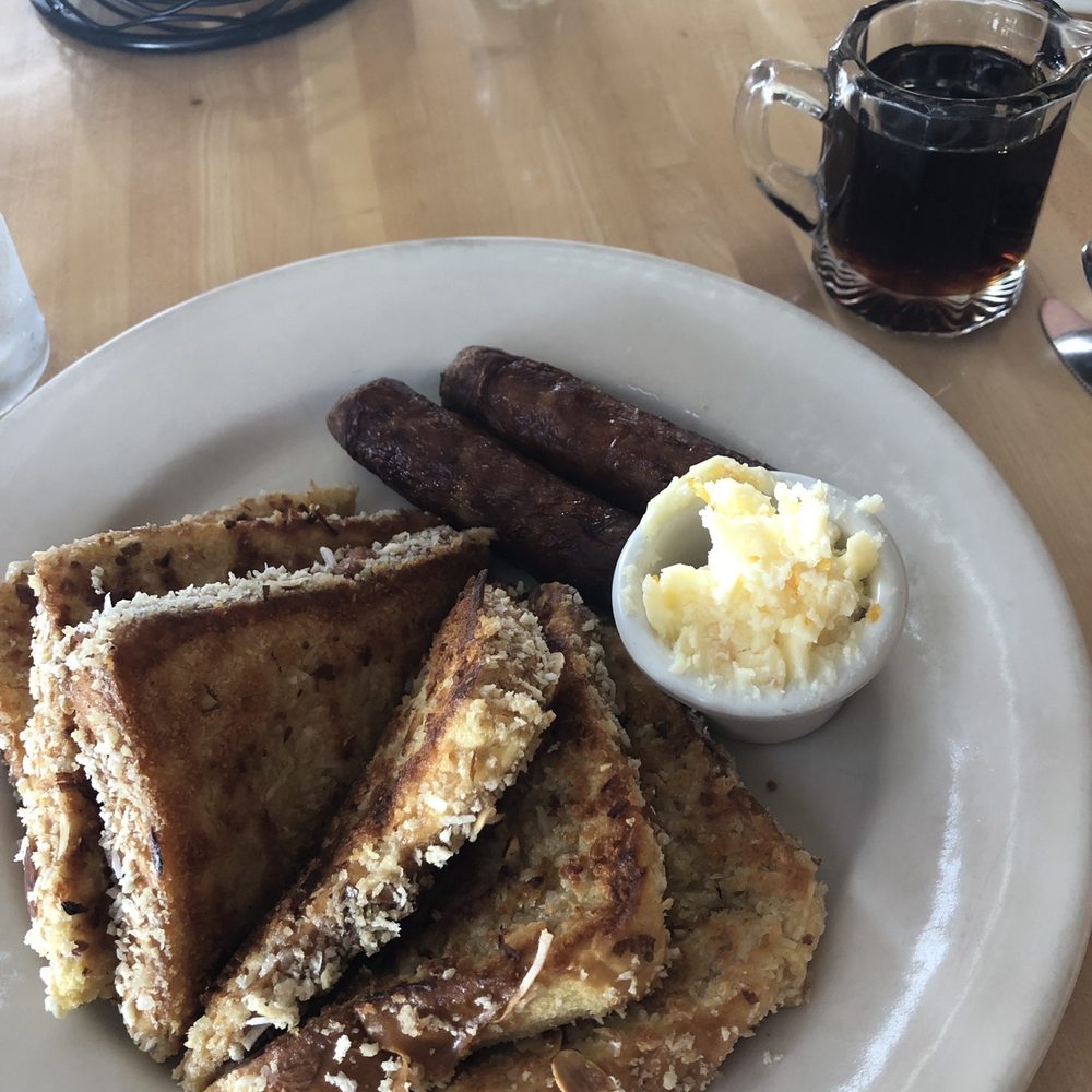 River Lodge + Cabins - Coconut french toast - Hotels Near Me - Boardman, Oregon River Lodge + Cabins - Coconut french toast - Hotels Near Me - Boardman, Oregon