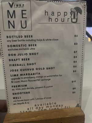 Menu photo 1 Vibez Lounge Fresno, CA Menu photo 1 Vibez Lounge Fresno, CA