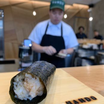 Hando - Yellowtail hand roll - Sushi Bars Near Me - Houston, Texas Hando - Yellowtail hand roll - Sushi Bars Near Me - Houston, Texas