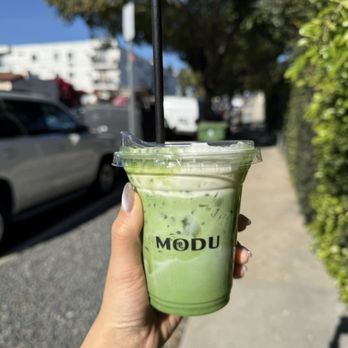 Modu Cafe - Matcha latte with house cream top $8 - Coffee & Tea Near Me - Los Angeles, California