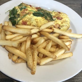 Killian Cafe & Grill - Omelette spinach, feta cheese French fries - Breakfast & Brunch Near Me - Miami, Florida Killian Cafe & Grill - Omelette spinach, feta cheese French fries - Breakfast & Brunch Near Me - Miami, Florida