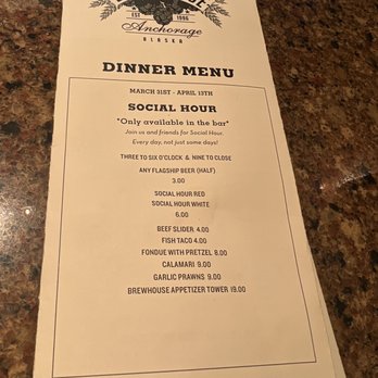 Glacier BrewHouse - Happy Hour Menu - American Near Me - Anchorage, Alaska
