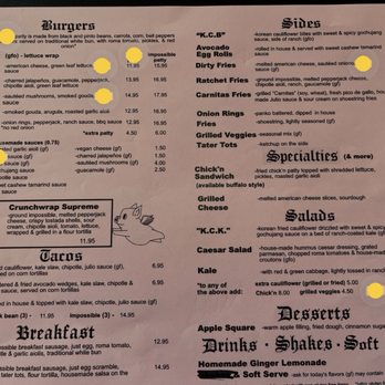 Ziggy’s - Menu - Vegan Near Me - Paso Robles, California