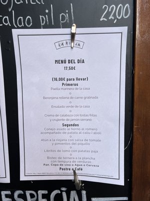 Menu photo 1 La Rioja Restaurante Barcelona, B Menu photo 1 La Rioja Restaurante Barcelona, B