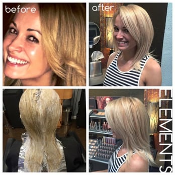 Elements Salon Studio - Before and after shot of a color transformation. - Hair Salons Near Me - Hialeah, Florida