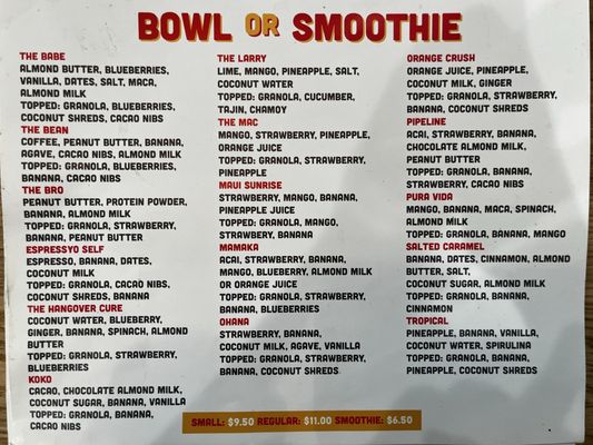 Menu photo 1 Mamaka Bowls Austin, TX