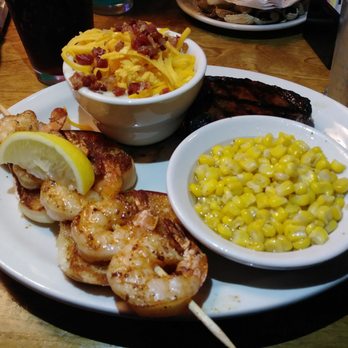 Texas Roadhouse - 8 oz Sirloin with Grilled Shrimp and a side of Loaded Mashed Potatoes - Barbeque Near Me - Tracy, California Texas Roadhouse - 8 oz Sirloin with Grilled Shrimp and a side of Loaded Mashed Potatoes - Barbeque Near Me - Tracy, California