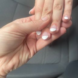 Nail polish all over skin, paint not going all the way to end of nail, and pointy nail when asked for oval!! Nail polish all over skin, paint not going all the way to end of nail, and pointy nail when asked for oval!!