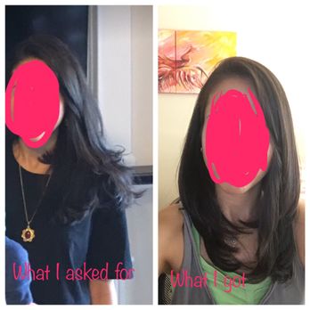 The Do Salon - On the left is my own hair last year, I asked for this cut. On the right is what I got. - Hair Salons Near Me - Atlanta, Georgia The Do Salon - On the left is my own hair last year, I asked for this cut. On the right is what I got. - Hair Salons Near Me - Atlanta, Georgia