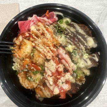 SeoulSpot Eatery - Double protein bowl with shrimp and steak. - Asian Fusion Near Me - Tustin, California