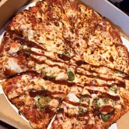 Half pepperoni and half bbq chicken! Amazing combination of dough, sauce and meat!! The pizza had the perfect crunch and not soggy.