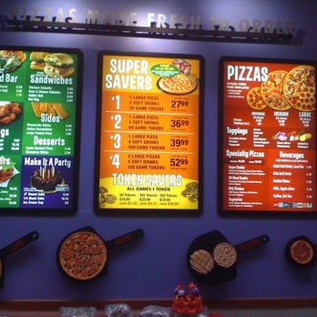 Chuck E. Cheese - a menu for a pizza restaurant - Pizza Near Me - Manassas, Virginia