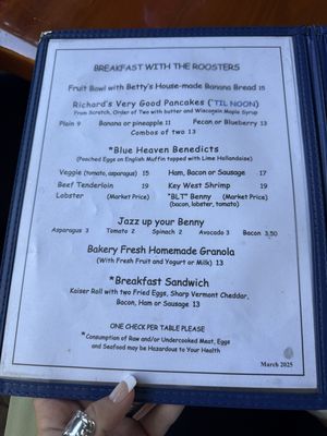 Menu photo 8 Blue Heaven Key West, FL
