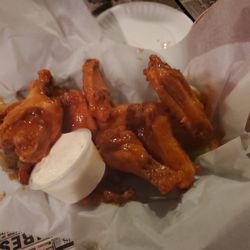Perfect, crispy wings. Sauce you want to swim in. Incredible blue cheese.