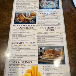 Billy's Grille & Bar - Breakfast Menu