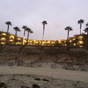 Pacific Terrace Hotel - Pacific Terrace from the beach at sunset - San Diego, CA