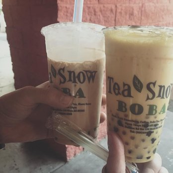 Tea Snow - Milk Tea with Honey Boba (Left) & Mango Milk Tea with Boba and Mango Pop (Right) Just under $10 total. Some of the best boba in America! - Coffee & Tea Near Me - Mesa, Arizona Tea Snow - Milk Tea with Honey Boba (Left) & Mango Milk Tea with Boba and Mango Pop (Right) Just under $10 total. Some of the best boba in America! - Coffee & Tea Near Me - Mesa, Arizona