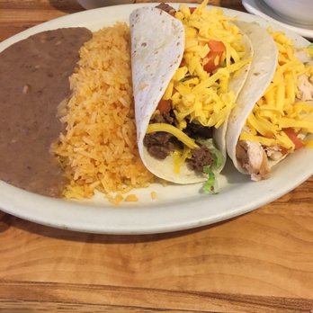Joses Fine Mexican Food - Taco plate ( 1ckn , 1 beef fajita) rice and beans - Mexican Near Me - Bryan, Texas Joses Fine Mexican Food - Taco plate ( 1ckn , 1 beef fajita) rice and beans - Mexican Near Me - Bryan, Texas