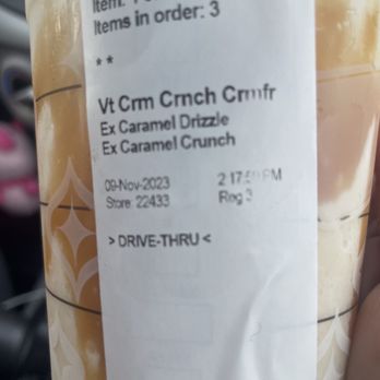 Starbucks - Caramel Frappuccino with " extra " crunch - Coffee & Tea Near Me - Oakley, California Starbucks - Caramel Frappuccino with " extra " crunch - Coffee & Tea Near Me - Oakley, California
